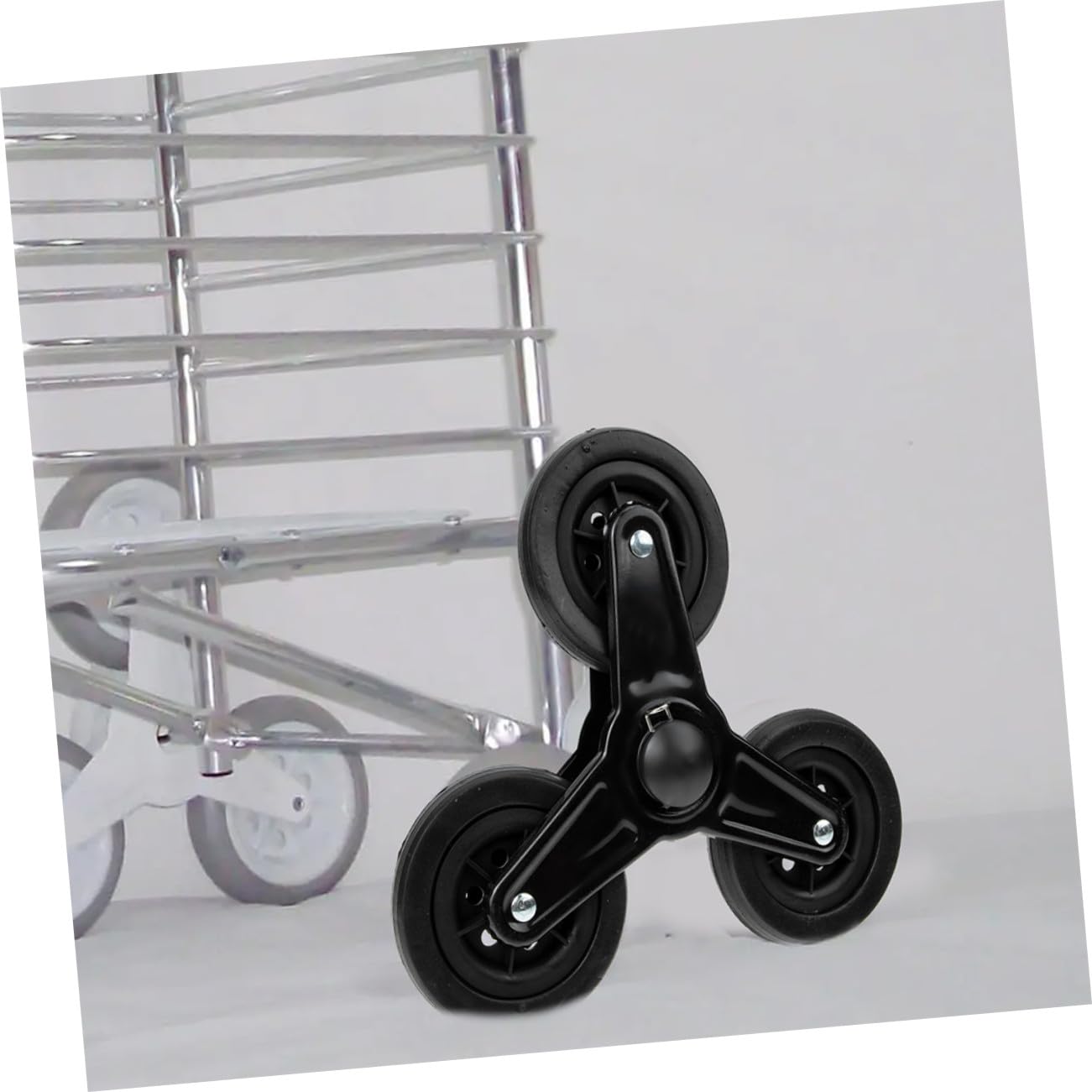 BESPORTBLE Ruedas Triangulares Resistentes de Hierro para Carrito Plegable de Compras y Utilidad, Diseño Giratorio para Subir Escaleras Fácil Maniobrabilidad en Transporte