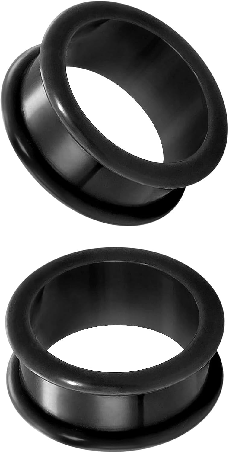 2PCS Thick Walled Silicone Double Flared Flesh Skin Tone Ear Gauges Tunnel Plugs Soft and Smooth Skin Silicone Stretchers Expander Hide Retainer for Women Men 4G-1&1/2" 5-38mm