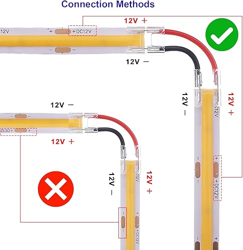 Miniatura 4 de Kit de conector LED COB de 2 pines de 0.315 in, 20 conectores en forma de I sin soldadura, 10 cables de extensión de 5.9 in de largo 20AWG para