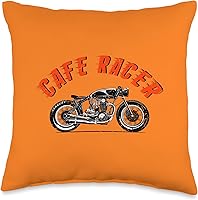 Vista 1 de American Cafe Racer Motorcycle Apparel and Merch Cafe Racer Biker Men Women Adult Teens Boys Girls Kids Youth Throw Pillow, 16x16, Multicolor