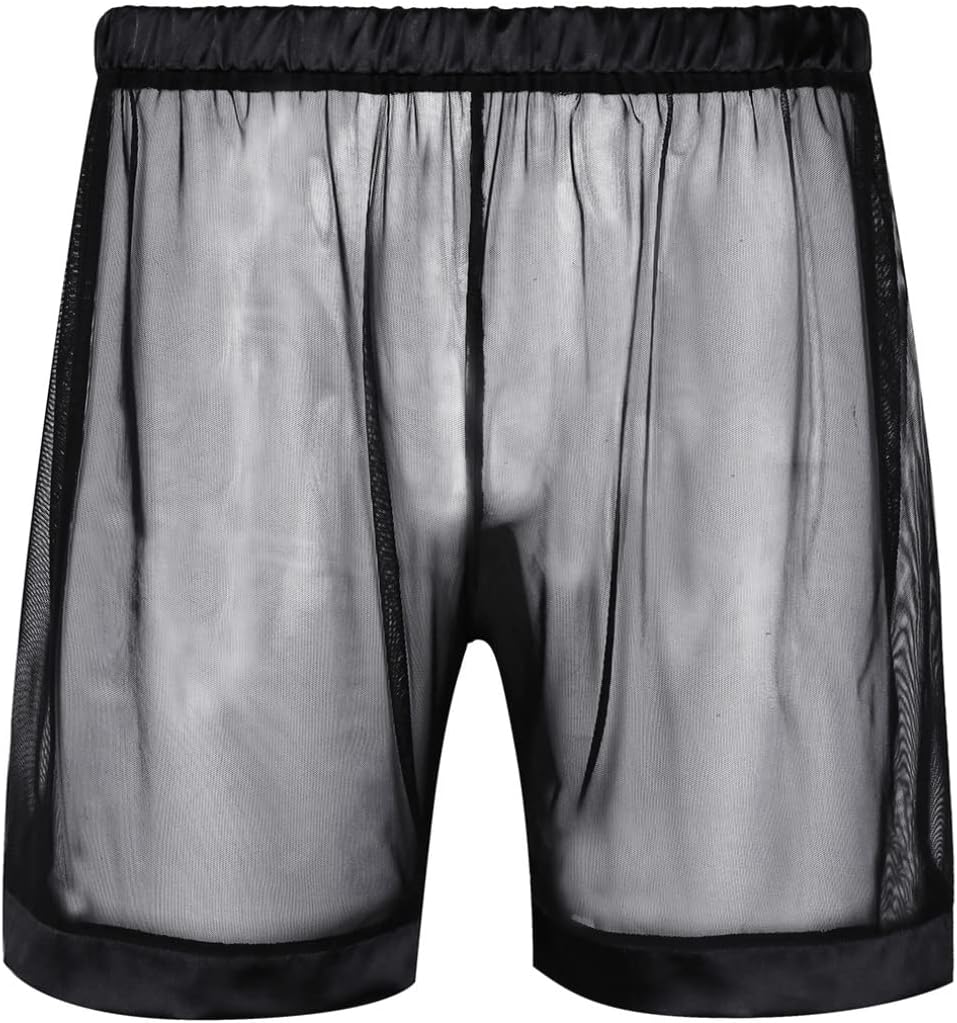 YiZYiF Men's Loose See Through Gauze Pants Lingerie Breathable Underwear