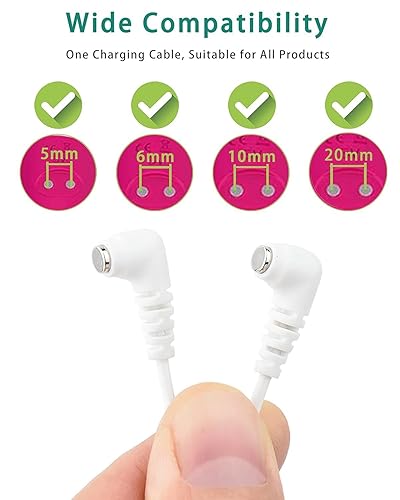 Miniatura 3 de Bicmice Cable de carga magnético rápido para Rose y la mayoría de los masajeadores magnéticos, cable de carga CC con conector de 2 imanes