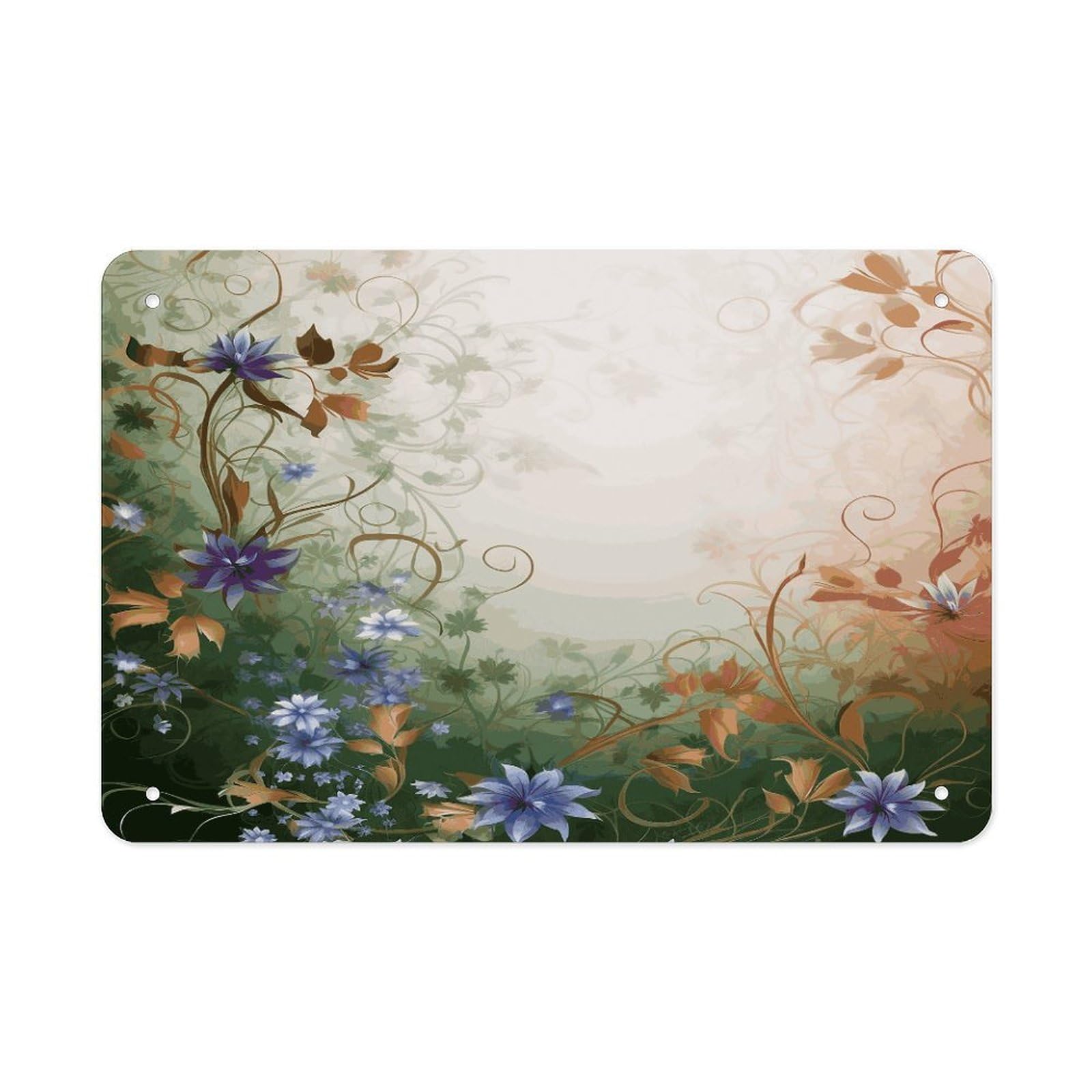 Fodpand Style Floral Swirls Ivy Wall Art Metal Signs Tin Sign