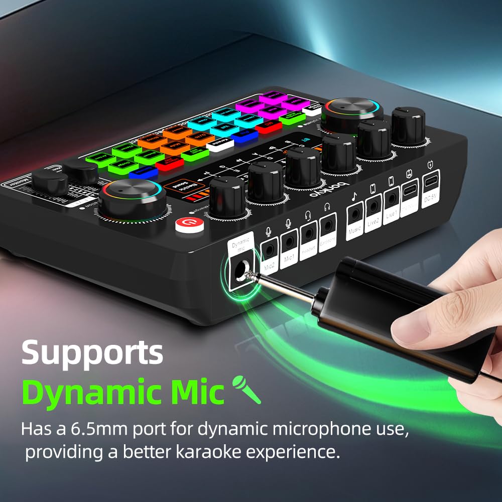 Amazon.com: F999X Live Sound Card, Professional Audio Mixer