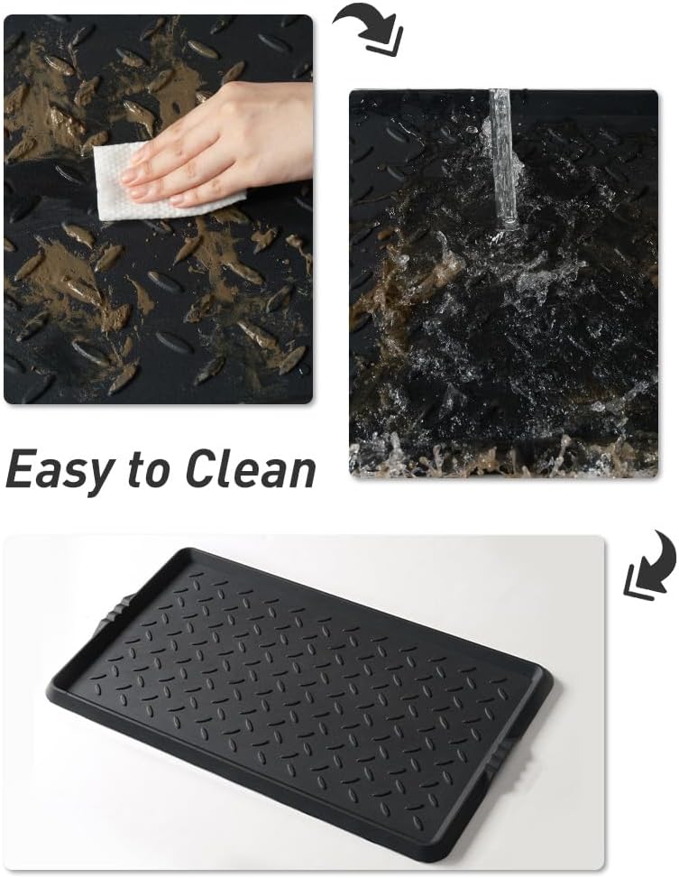 Extra Large Boot Tray 48 Inch Boot Storage Heavy Duty Rubber Mats for Floor Waterproof Shoe Mat Tray for Entryway Multi Use Shoe Rug 16x47.5 Inches