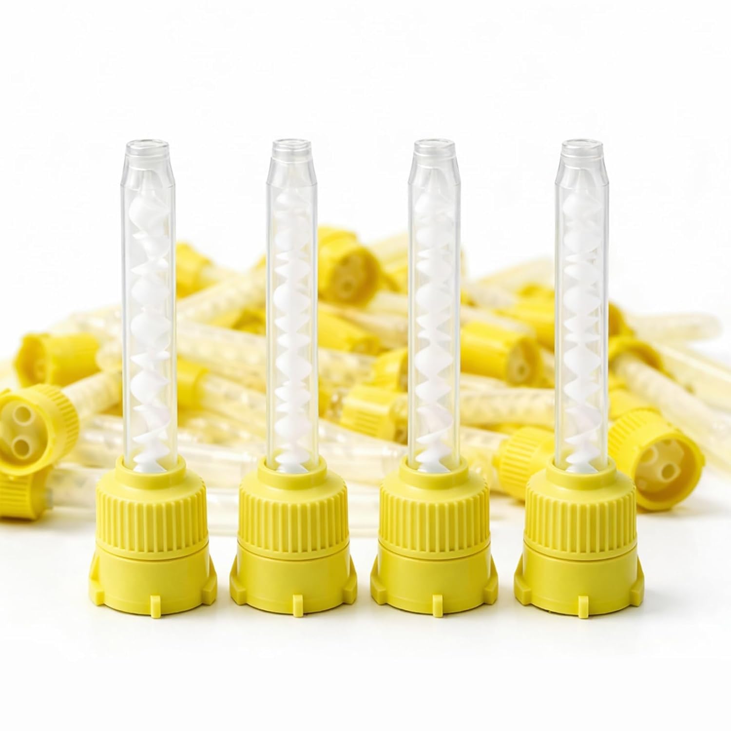 Dental Mixing Tips and Dental Intra Oral Tips for Dental Impression Mixing- 1:1,100Pcs Total, Yellow