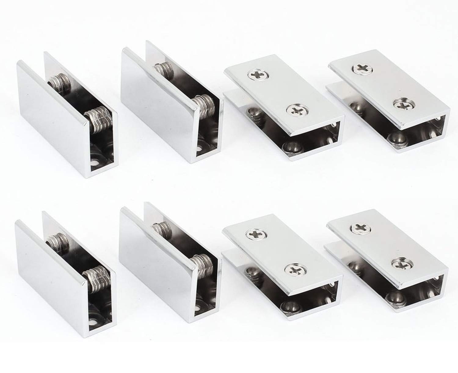 Stainless Steel Glass Shelf Clips - Adjustable & Durable -4 Stainless Steel Glass Shelf Clips - Adjustable & Durable -4