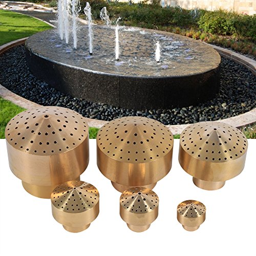 Image of Brass Column Garden Fountain Nozzle, 1 /4 inch to 2 inch Porous Scattering Spray Head, Durable Water Feature Accessory for Outdoor Ponds and Fountains