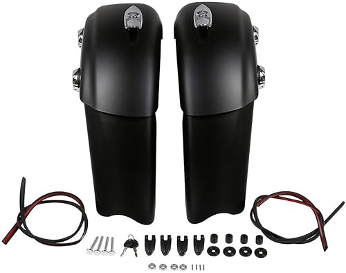 Miniatura 3 de TCMT Tapa de audio de concierto con cierre electrónico de alforja negra mate con forros para Indian Chieftain 2014-2017 Roadmaster 2015-2019