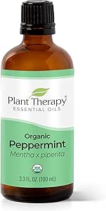 Plant Therapy Organic Peppermint Essential Oil 100% Pure, USDA Certified Organic, Undiluted, Natural Aromatherapy, Therapeutic Grade 100 mL (3.3 oz)