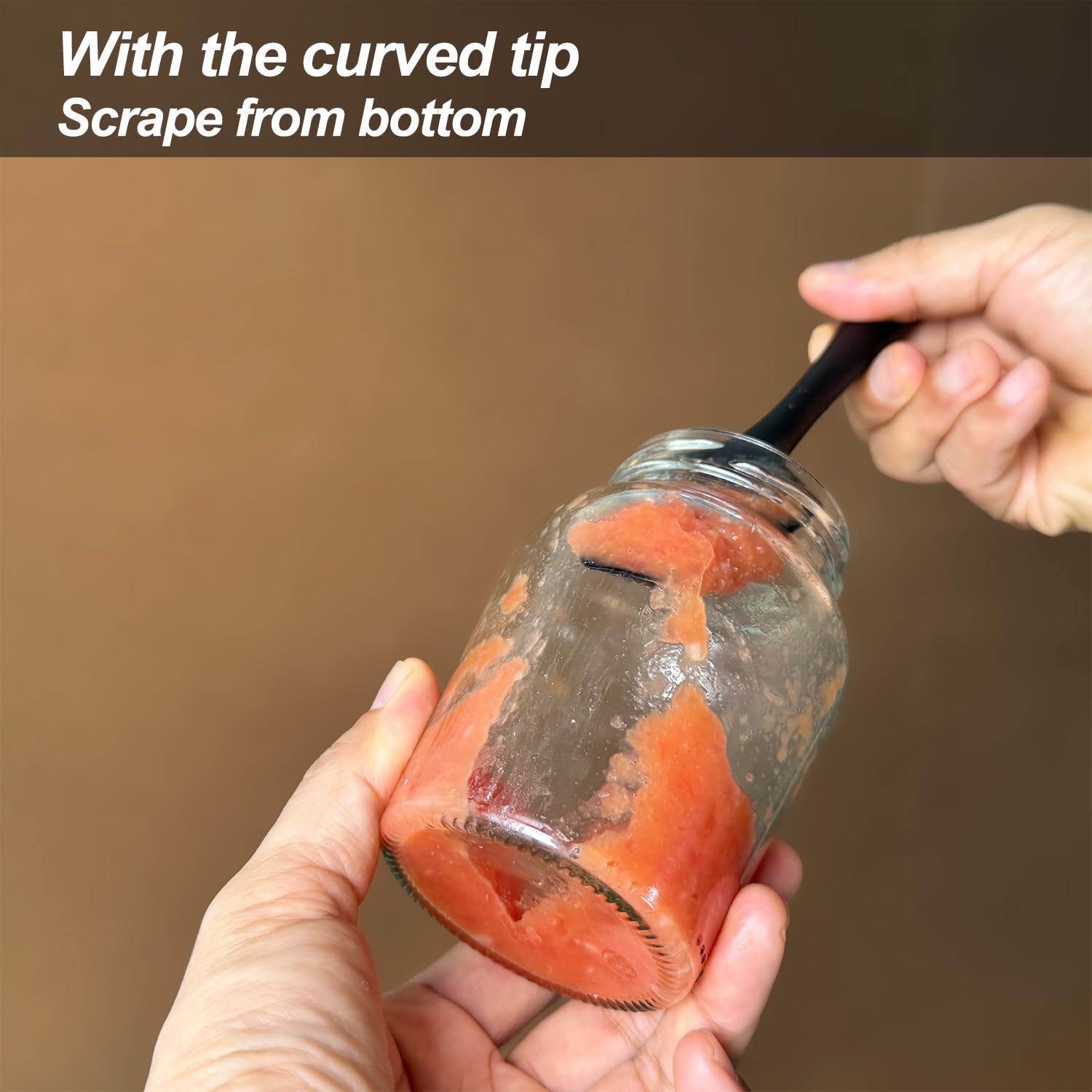 Mini espátulas de silicona, espátula pequeña curvada con cuenco poco profundo para cocina, raspador de tarros sin costuras para cocinar hornear, espátula húmeda para alimentos para mascotas, 8.2