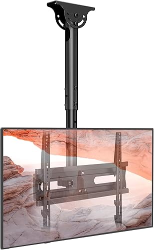 AX WABER Soporte ajustable para TV de techo para televisores LCD LED OLED 4K de 26 a 65 pulgadas, soporte de techo en poste con capacidad para hasta