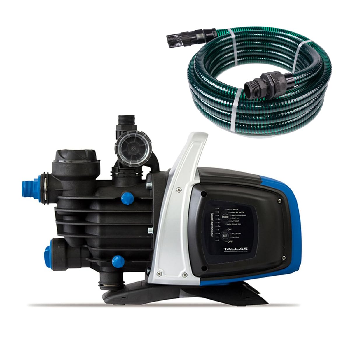 Tallas D-EBOOST 850 z wężem ssącym - domowy automat wodny - 3180 l/godz. - 850 W - wysokość tłoczenia 43 m - w zestawie filtr do wody - ochrona przed pracą na sucho - pompa ogrodowa