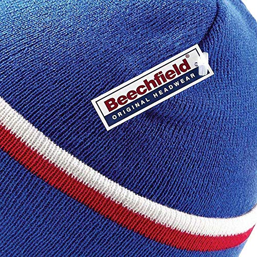 Beechfield Unisex Knitted Winter Beanie Hat (One Size) (Black/Lime Green) #TOP3
