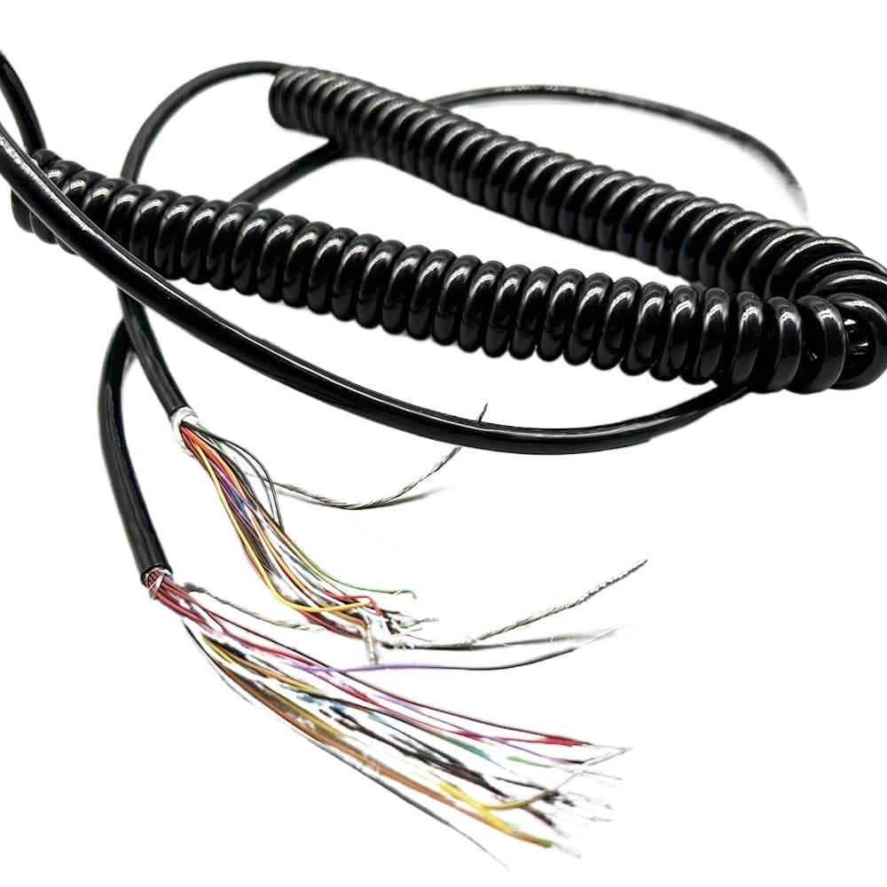 1 zwinięty, kręcony przewód sprężynowy, 24 rdzenie 0,25 mm | Ekranowany kabel koła zamachowego Drut sprężynowy Obrabiarka CNC Łącząca gołą kurtkę poliuretanową(Stretch 3 meter)