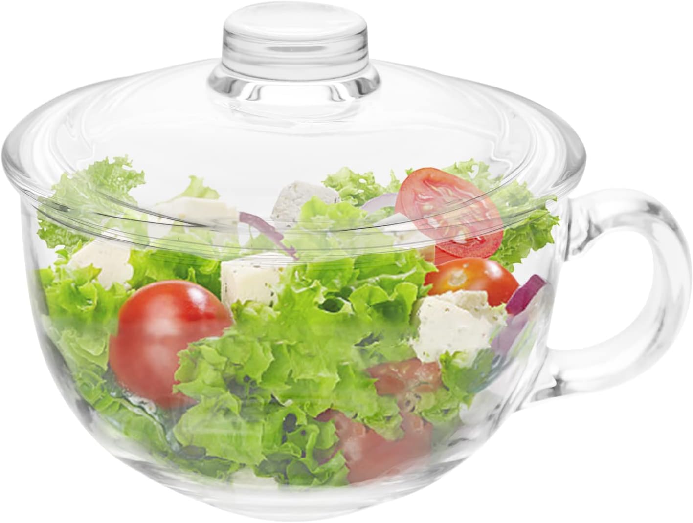 WHJY Small Glass Bowl, Microwave Safe Soup Bowl with Lid
