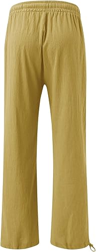 Miniatura 3 de SHAOBGE Pantalones palazzo de verano para mujer, cintura alta, pierna ancha, casual, cintura elástica, pantalones de playa con bolsillos