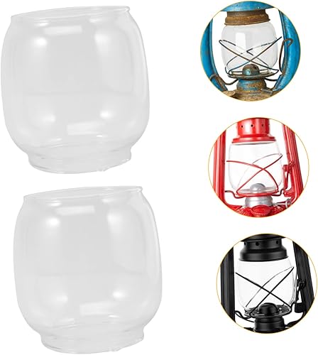 Miniatura 4 de Uonlytech 2 piezas de lámpara de cristal de repuesto de globo de queroseno para lámpara de mesa vintage, 3.3 x 2.5 pulgadas
