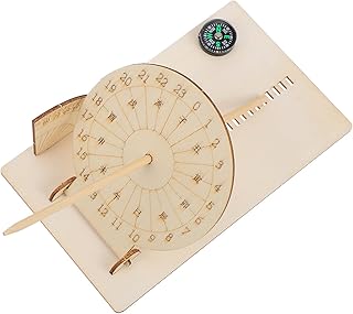 Wooden Sun Clock 1 Set of Sundial Wood Solarium Clock Model Scientific Sundial Figurine DIY Scientific Toy Kids Experimental Plaything Early Educational Tools Solarium Model