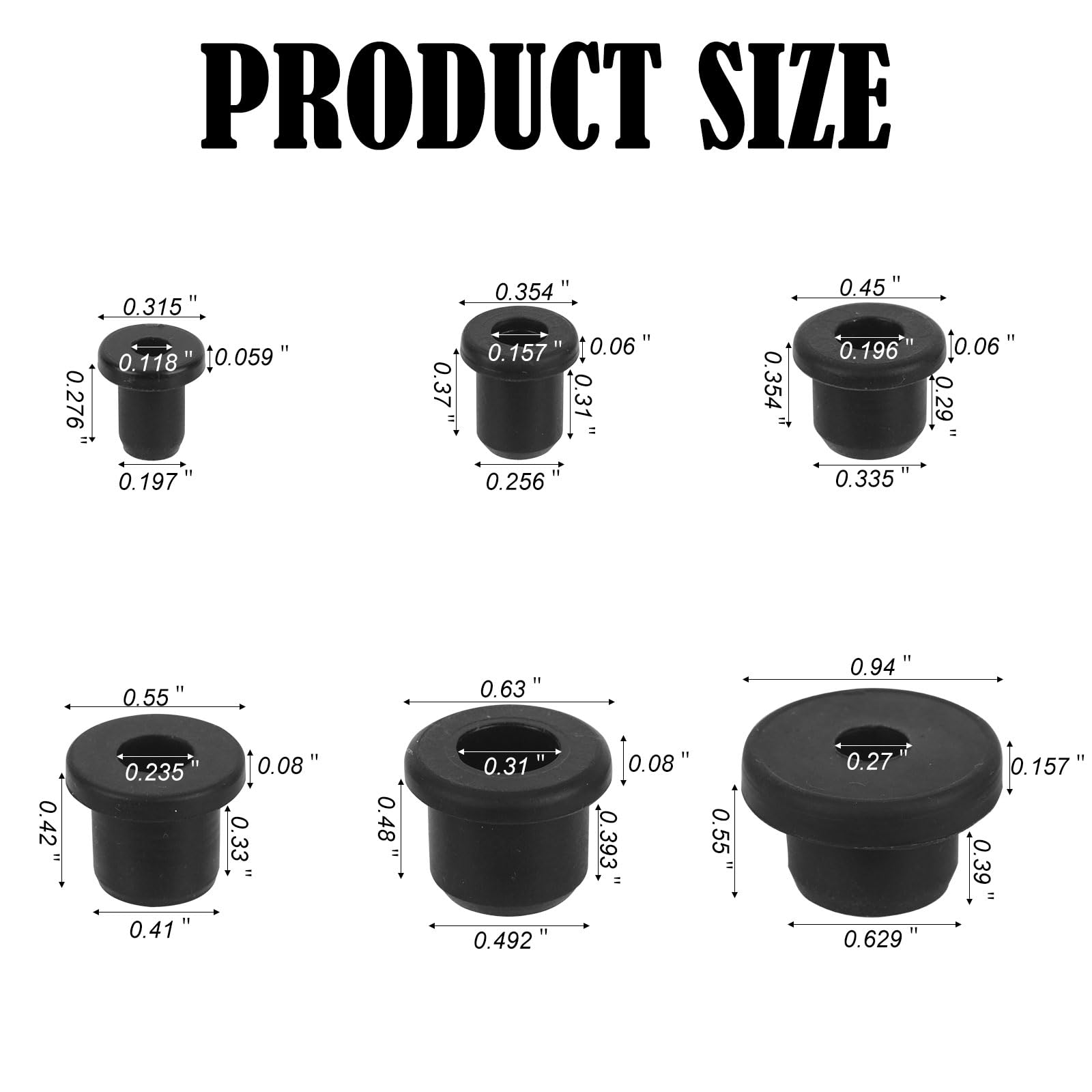 115pz Passacavi Gomma Siliconica Tipo T, 6 Misure Kit di Occhielli in Silicone Riutilizzabili a T per Protezione Cavi Sistemi di Irrigazione Attrezzature per Ricambi Automobilistici