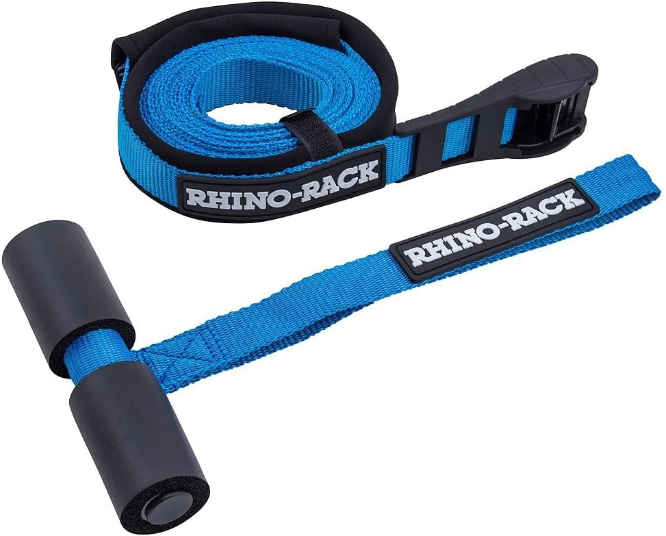 Rhino Rack Quick Tie Down Straps for Hood/Trunk with Foam and Aluminum Anchoring Roll