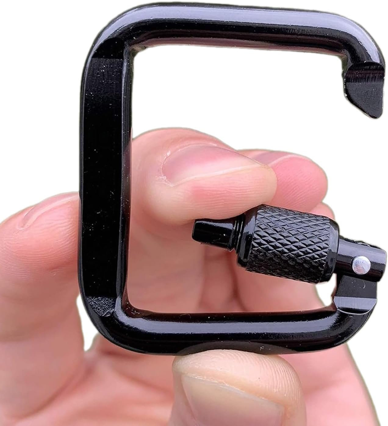 8Pcs Square Carabiner with Screw Clasps, Aluminum Alloy Lightweight Carabiner Buckle Keychain for Outdoor Hiking, Camping, Travel - Image 7