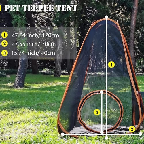 Enclos d'extérieur pour chat – Tente pop-up portable 6 en 1 en maille avec tunnels de jeu pour grands chats, lapins et petits animaux – Maison de jeu polyvalente