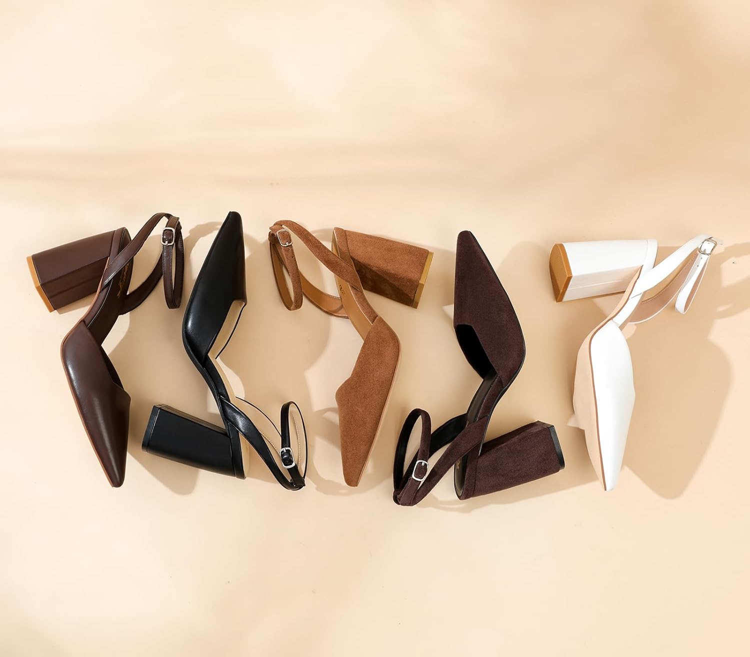 RIBONGZ Block Heels for Women Closed Pointed Toe Heeled Slingback Chunky High Heel Ankle Strap Pumps Patent Leather Comfort Dressy Shoes for Work Party Prom Wedding Bridal Dress - Image 9