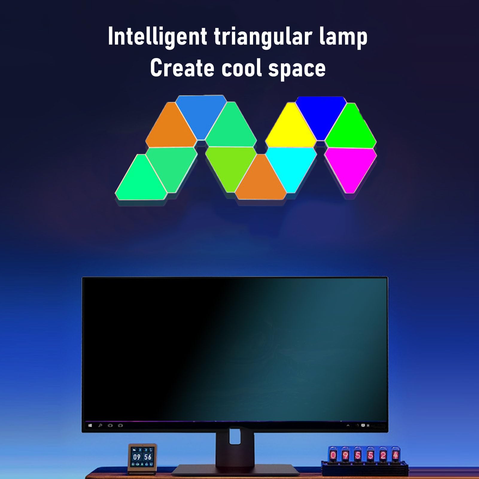 Fafeicy 12 -pakowy Trójkąt LED Ściany Panele RGB Blue Tooth RGB z synchronizacją muzyczną i kontrolą Aplikacji do Wystroju Pokoju do Gier