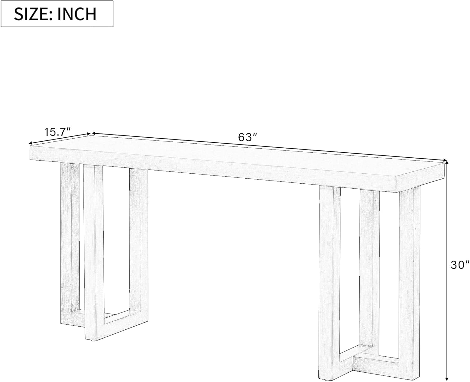 Merax Modern Minimalist Wood Console Table for Hallways Entryway, Narrow Sofa End-Table with Solid Pine Legs for Living Room, Easy Assemble,Dark Gray