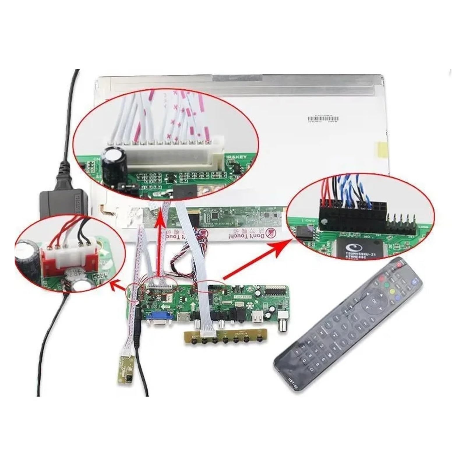 Kit Scheda Driver N173FGE-L23 1600X900 TV LED LCD AV 17,3" Kit Driver EDP Remoto VGA | Schermo pannello LVDS a 40 pin USB compatibile HDMI EDP