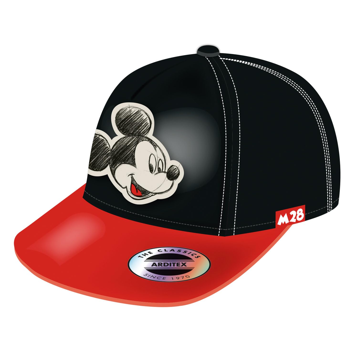 ARDITEX WD16193 Disney-Mickey Embroidered Cotton Canvas Cap, Mickey, One Size