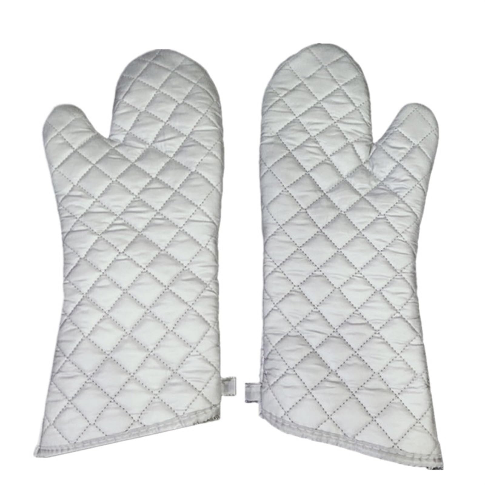 Oven Gloves 1pair Oven Mitts Kitchen Microwave Gloves High Heat Resistant Long Anti-scalding Silver Cloth for Your Kitchen