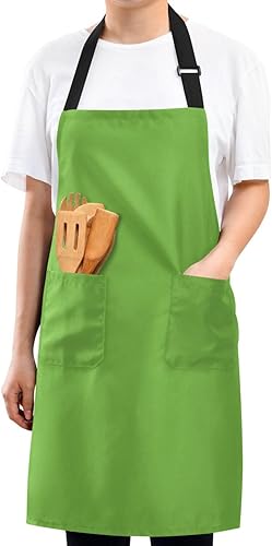 Miniatura 8 de Copos de nieve en rojo en un delantal de cocina para mujer, bolsillos para delantal para hombre, delantal de chef impermeable, delantales para