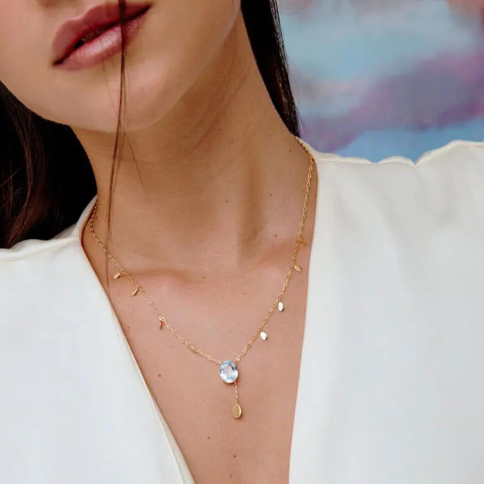 Halskette Ketten Schmuck Herren Frauen Anhänger Necklaceovaler Tropfenanhänger Lange Kette Halskette