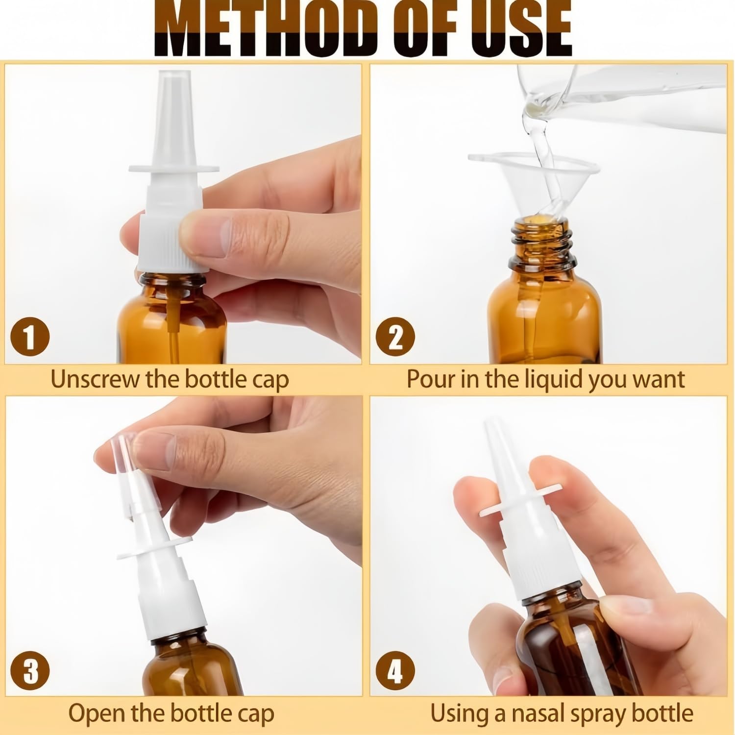 6 pustych butelek z rozpylaczem do nosa, 30 ml, 4 sztuki i 10 ml, 2 szklane butelki z rozpylaczem do nosa, do wielokrotnego napełniania, rozpylacz z dyszami, puste etykiety, lejek do perfum, olejków