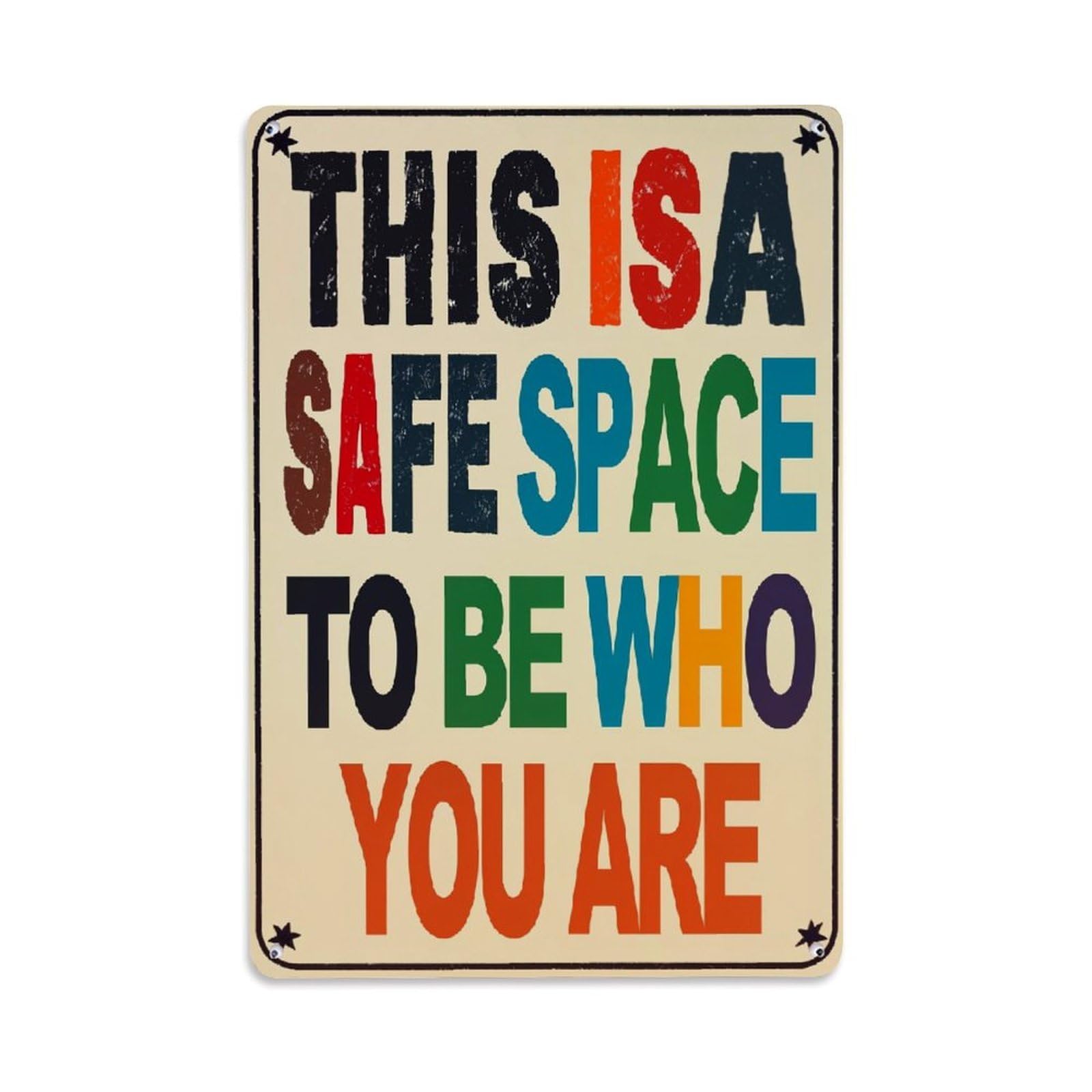 This Is A Safe Space Retro Metal Tin Sign, Vintage Metal Poster for home, Gaming Room, Studio Workshop,Bar,Garage Wall Art Decor 8x12 Inch