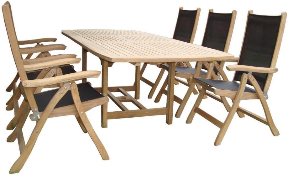 FLBL Florida Teak Sling Chair, Black