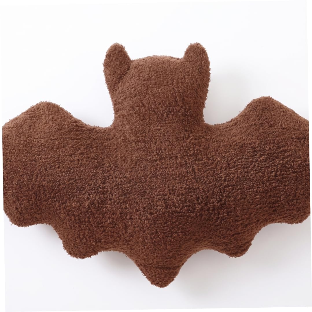 Licsaliwe Gothic Bat Pillow, Bat Shaped Pillow Soft Plush Cushion - Halloween Home Decor For Couch Bed, Brown, 9.4" X 15.7