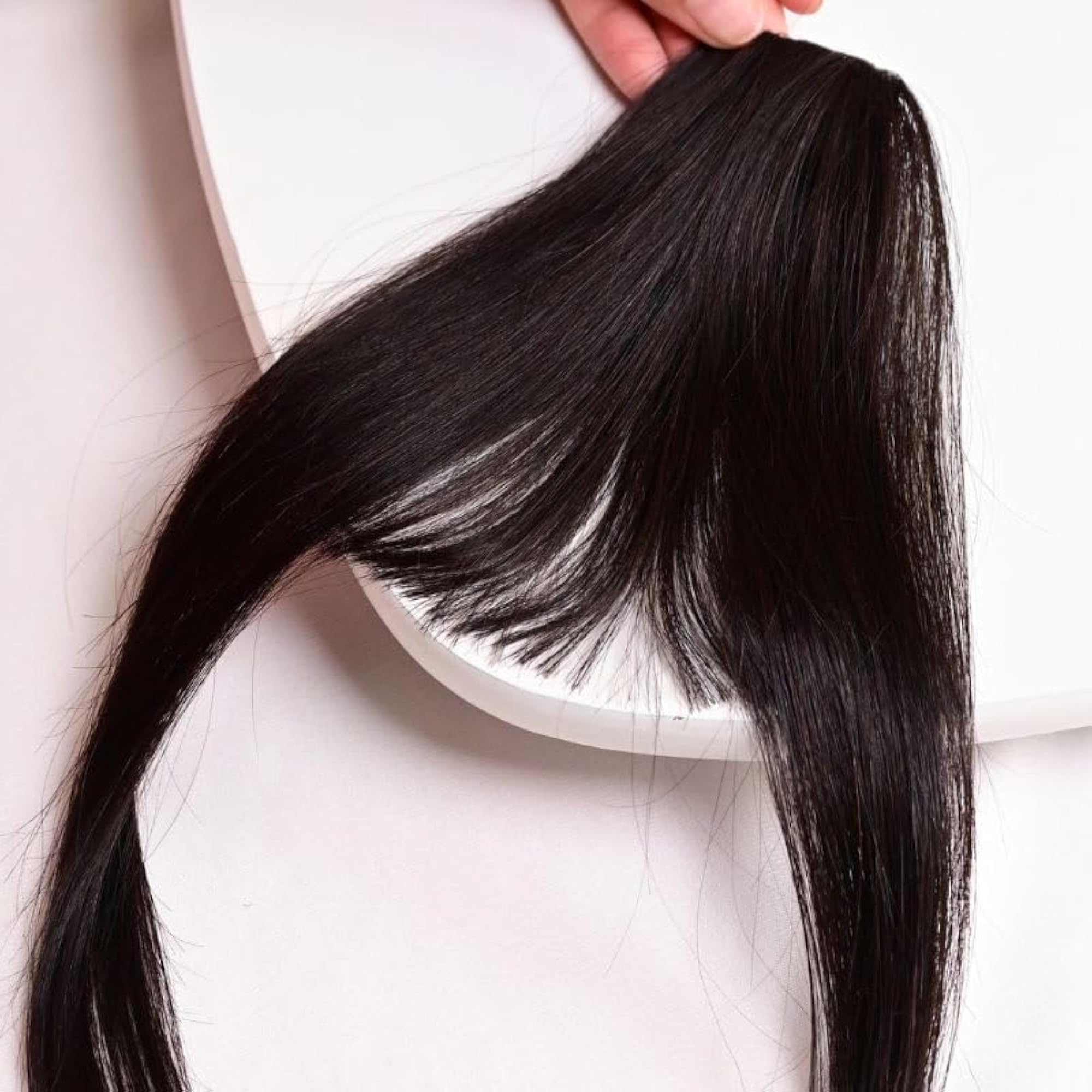 Women's High Density Clip In Bangs Fringes, Natural Black
