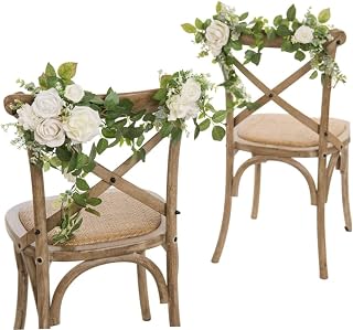 Decoraciones para sillas de Boda, Color Verde y Marfil, guirnaldas Nupciales para Arco de Boda, Flores y decoración de recepción, Letrero, 2 uds.