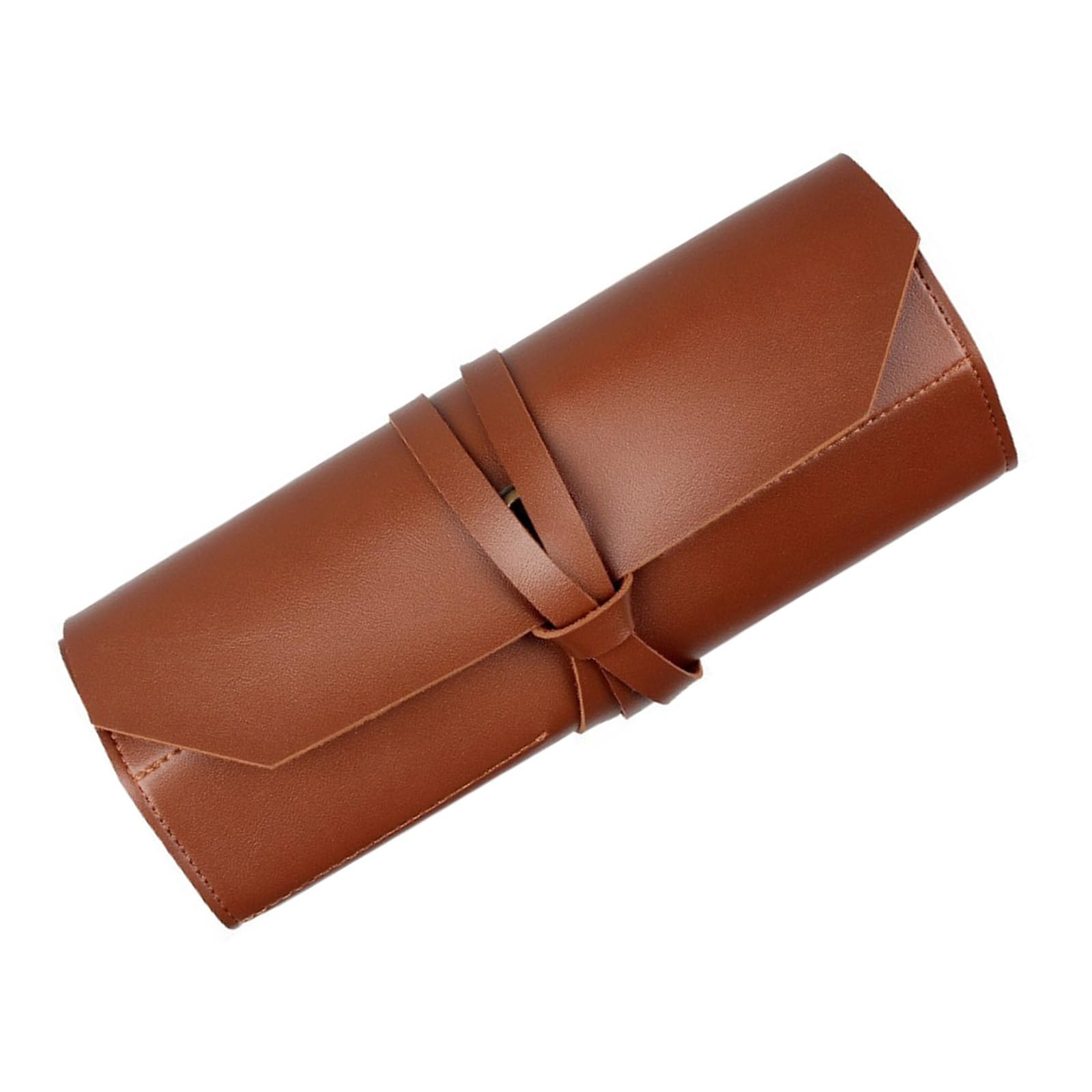 Hgenahgtf Brown Pu Tool Roll Pouches Pu Wrench Chisels Bag Portable Carry Pouches Workshop Storage Woodworking Organizers