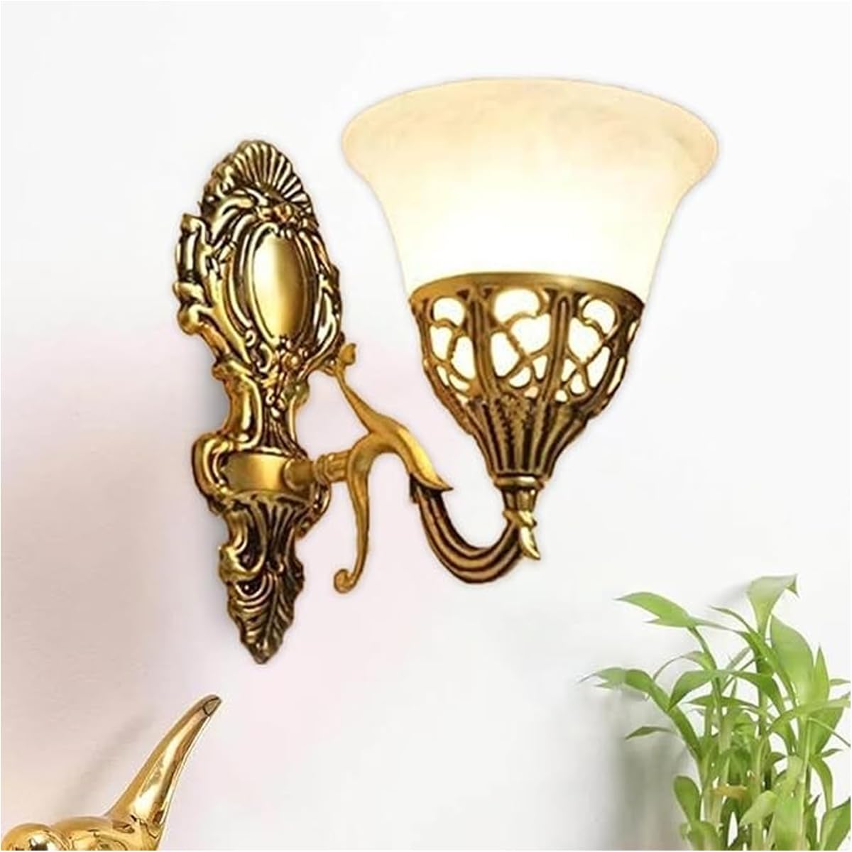 SINOMAN Antique Wall Light with Glass Shade Contemporary