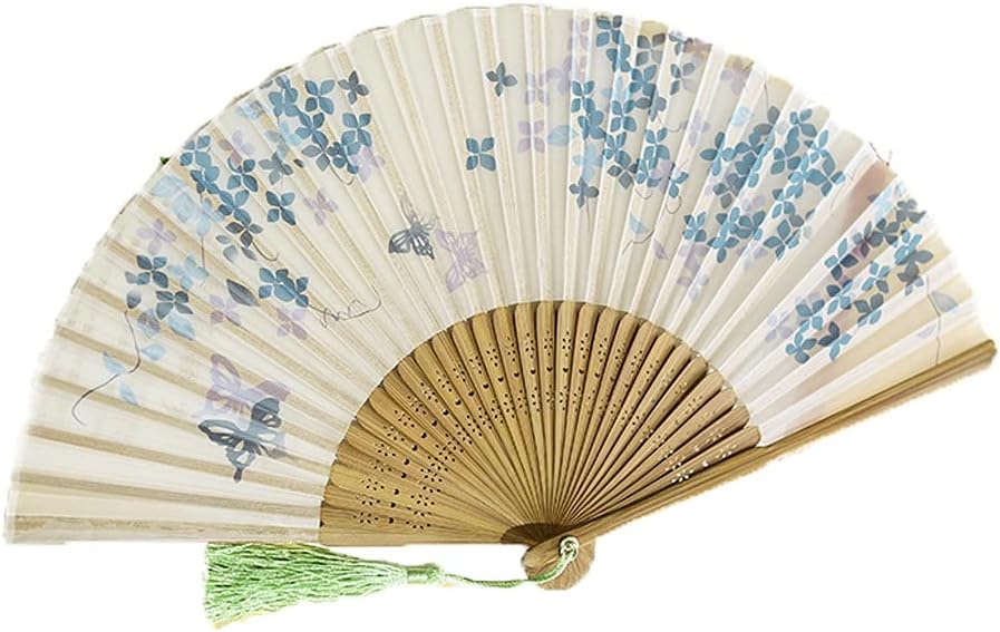Decoration Folding Fan Handheld Fans, Portable Ancient Costume Fan with Tassels for Dancing Wedding Party Props Decoration Elegant Hand Fan Fan (Color : C)