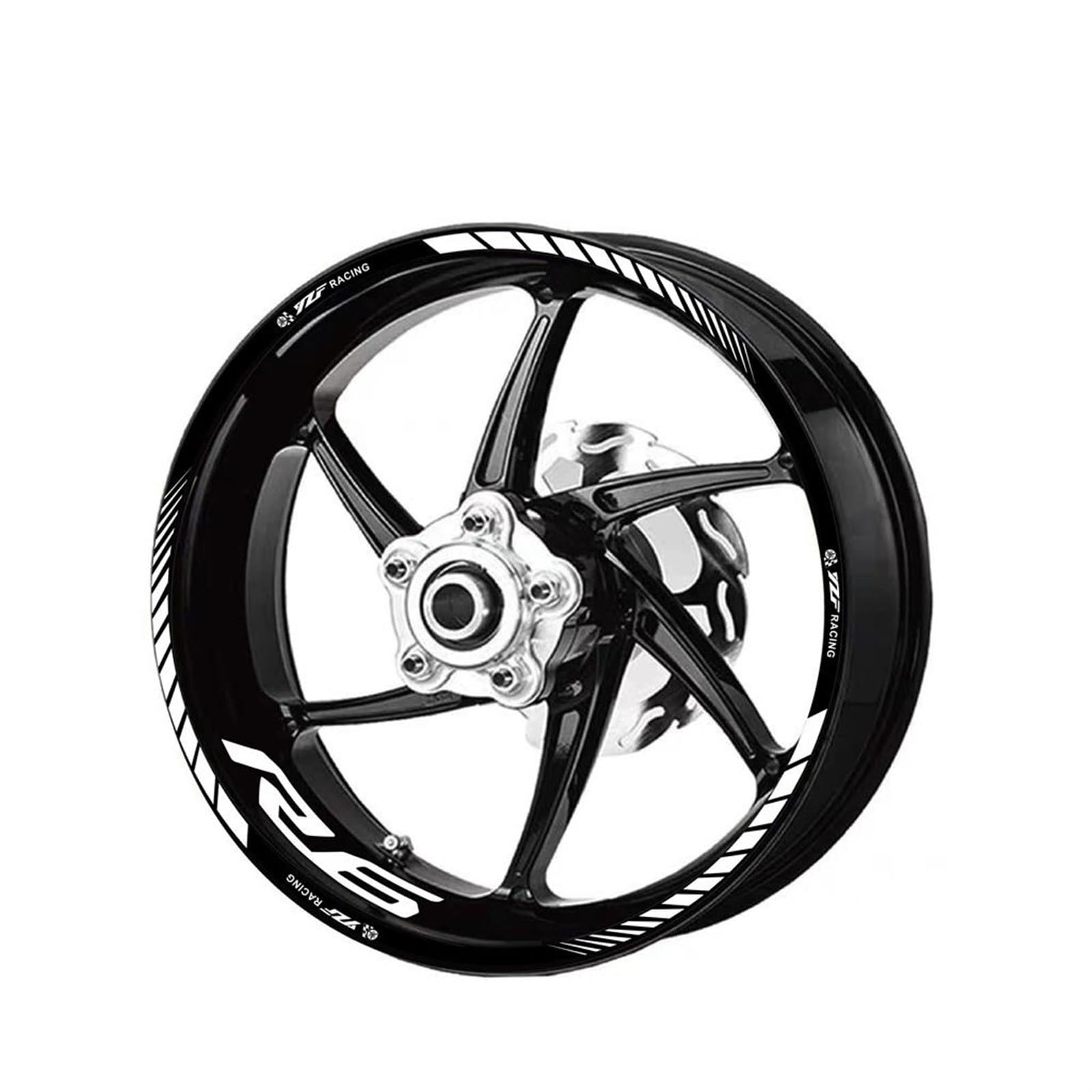 Motorcycle Decal Set Decorative Wheel Rim Reflective Waterproof Sticker for Yamaha YZF R6 Decorative(Color7)