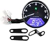 ABS Aluminum LED Backlight Digital Motorcycle Speedometer and Tachometer - 12000RPM Odometer Gauge With Mechanical and Digital Display