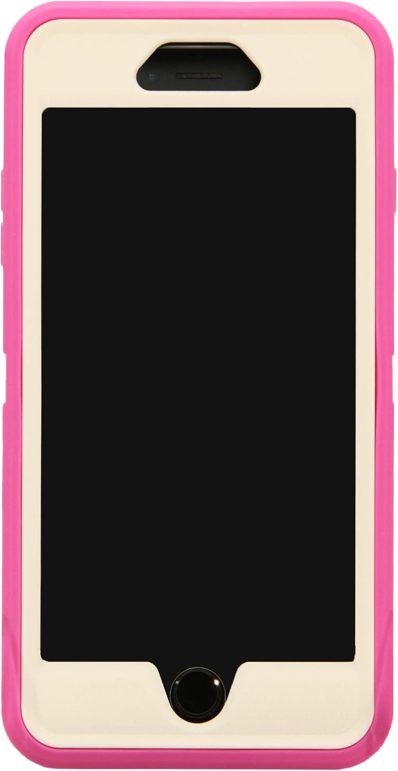 Hand-e Muscle Series Belt Clip Case for Apple iPhone 6/6s Plus (5.5”) // Triple Layer Protective Defender Cover w Screen Protector & Holster & Kickstand // Drop-Proof, Shock-Proof – Pink/White