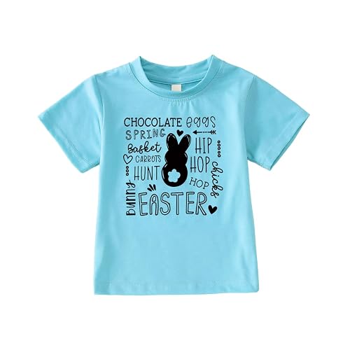BOUTIKOME Toddler Boys Girls Easter Shirt Hip Hop Bunny Spring