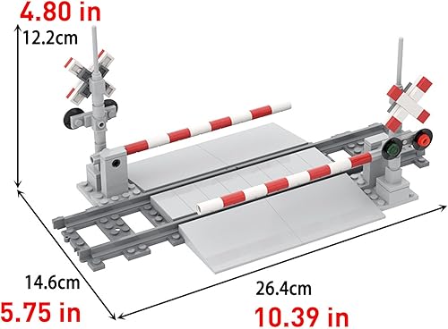 Miniatura 2 de Juego de bloques de construcción de vías de tren 04, pistas de tren de ciudad, luces de tráfico, ladrillos de construcción, compatible con accesorio