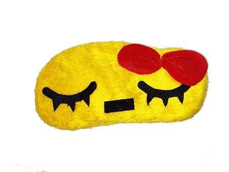 Nitsha Fur Blind Sleeping Cartoon Character Eye mask shade for Men Women Girls Boys Kids - Yellow and Black Model No.23